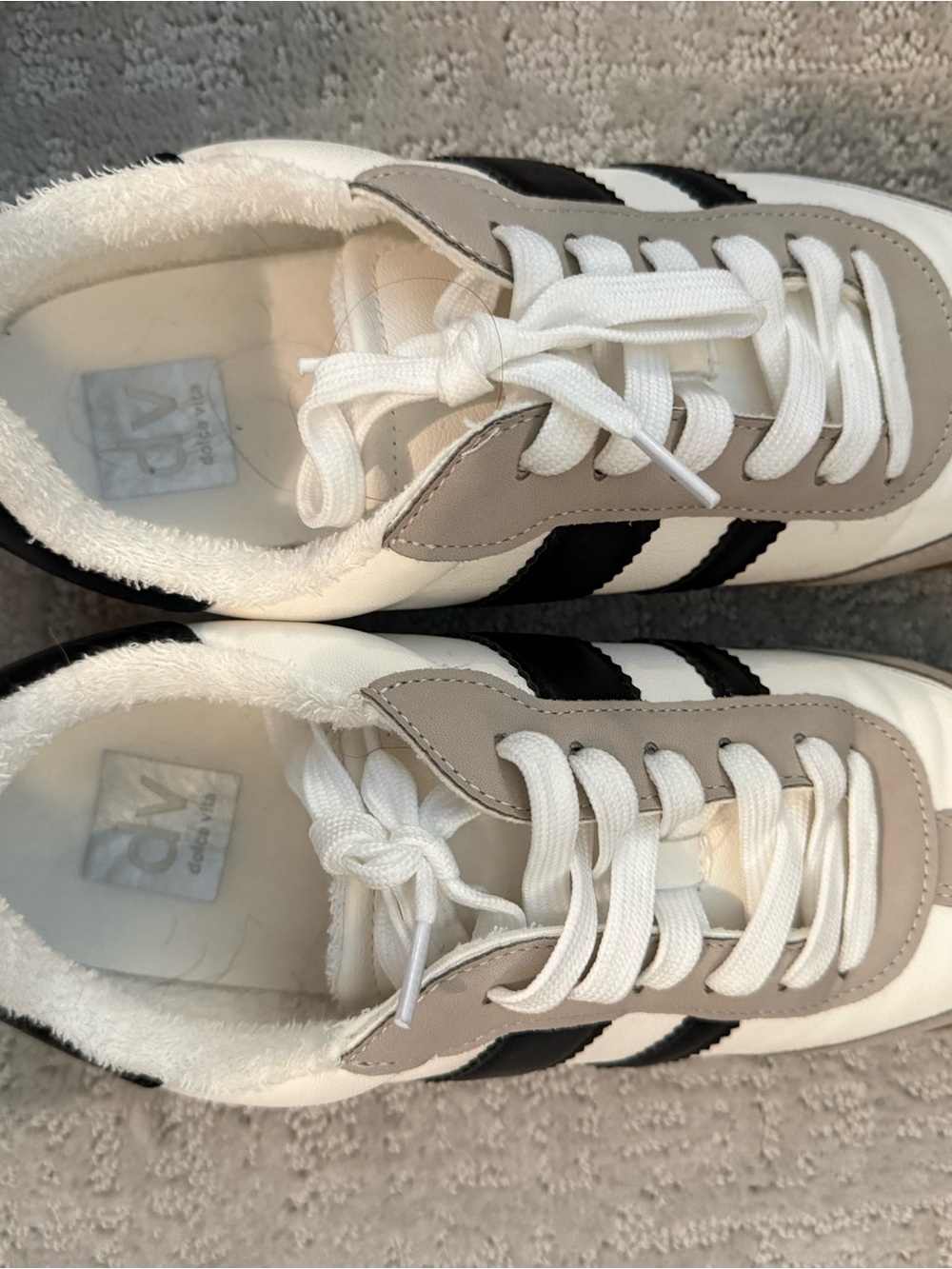Dolce Vita White, Black & Gray Retro-Inspired Sneakers